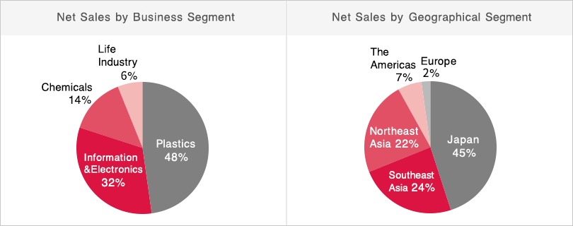 截至 2025 年 3 月的财年按部门划分的净销售额/营业收入