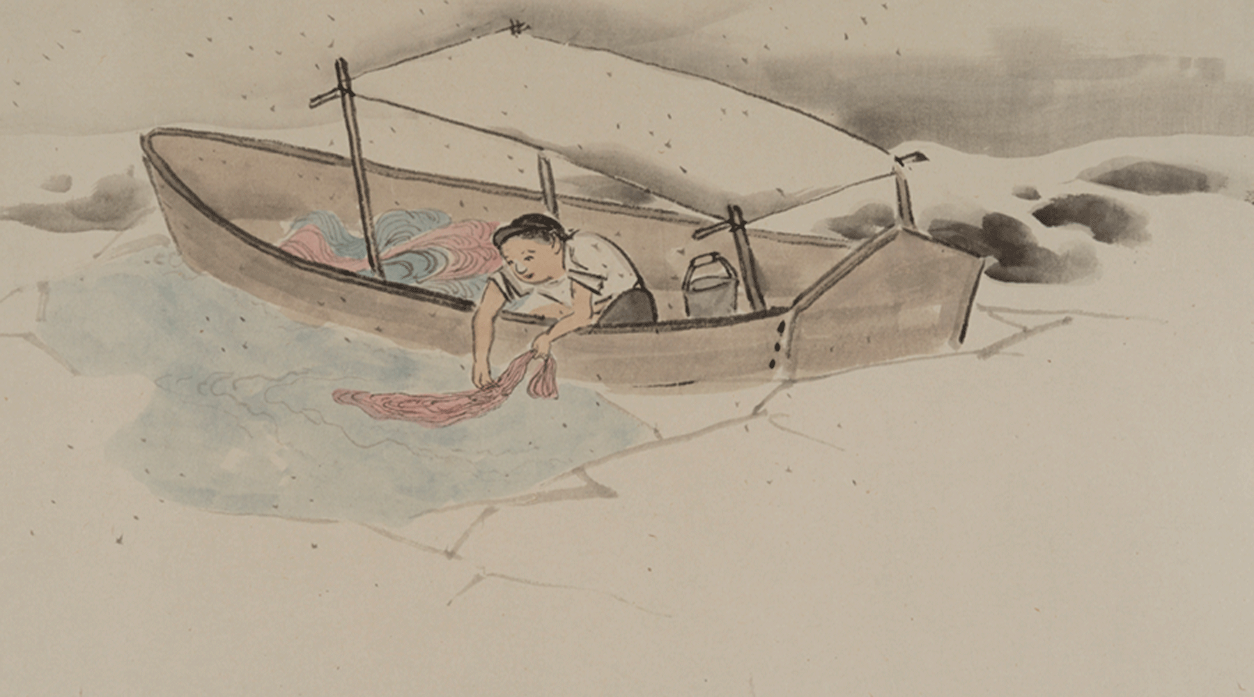 冬天在罗纳河洗涤丝绸